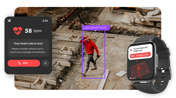 Smartwatch with AI-enhanced monitoring, tracking health metrics and providing real-time insights.