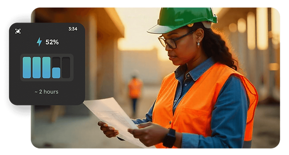 Smartwatch with extended battery life, providing long-lasting performance for all-day use.