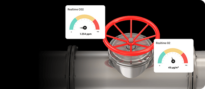 Real-time industrial gas monitoring system