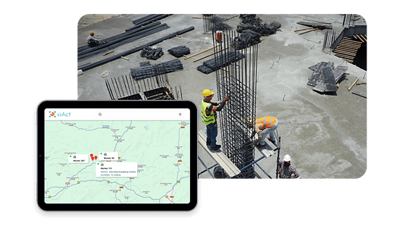 Smart Safety Helmet tracking worker locations with pinpoint accuracy for quick emergency responses.