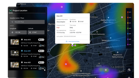 Work Area Heat Maps for Red Zones